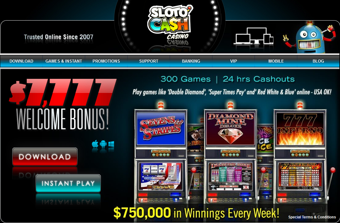 Over
                                  $300,000 in winnings every week -
                                  Sloto Cash Casino