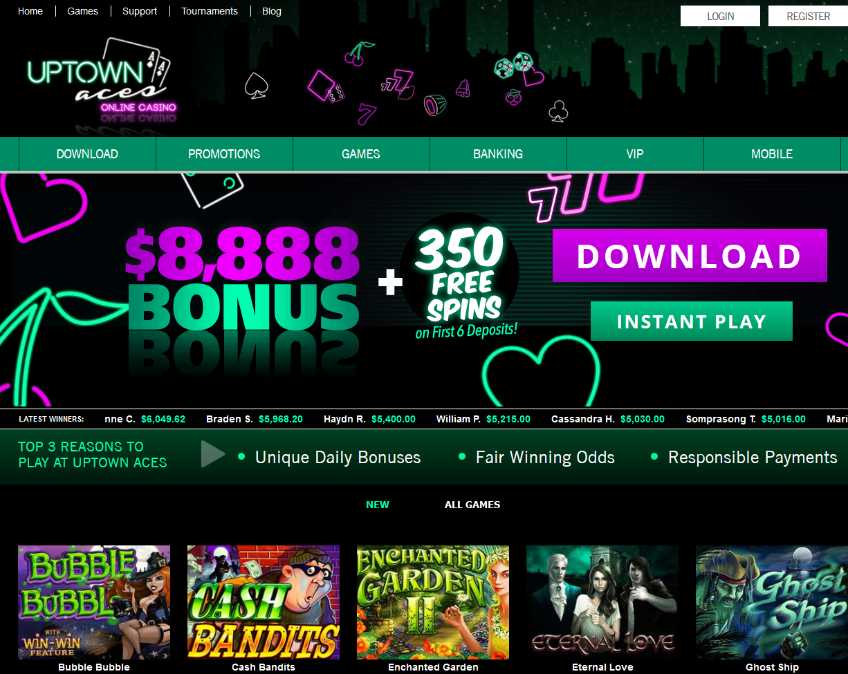 Home -
                                Latest Online Casino Games and Slots at
                                Uptown Aces