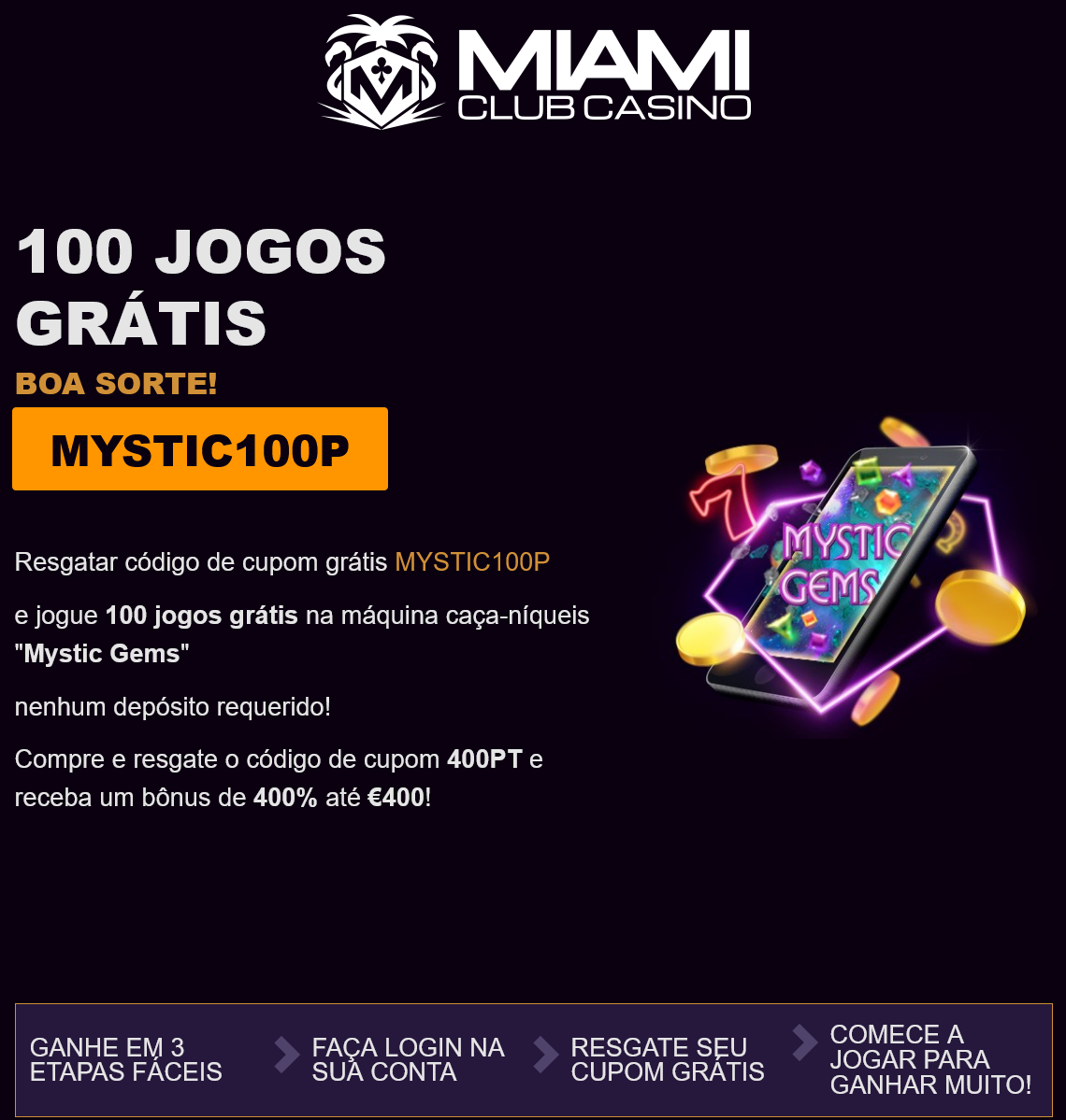 Miami Club -
                                100 Free Spins