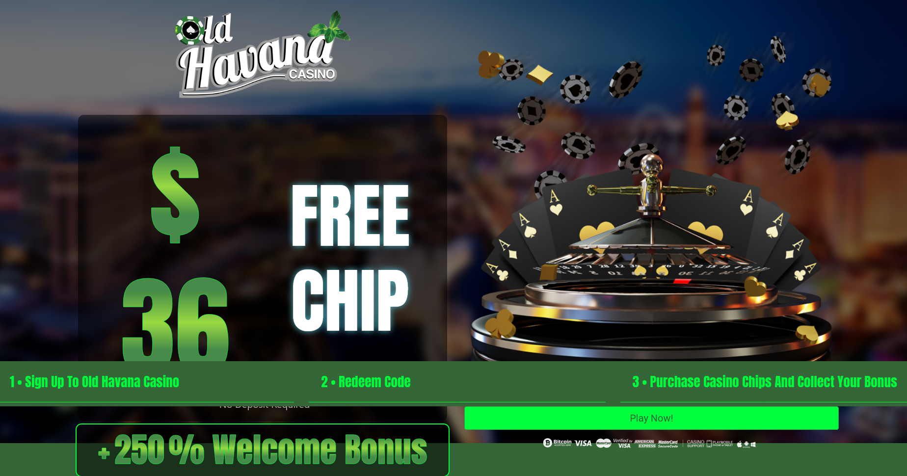 250% WELCOME
                                BONUS + $44 FREE CHIP