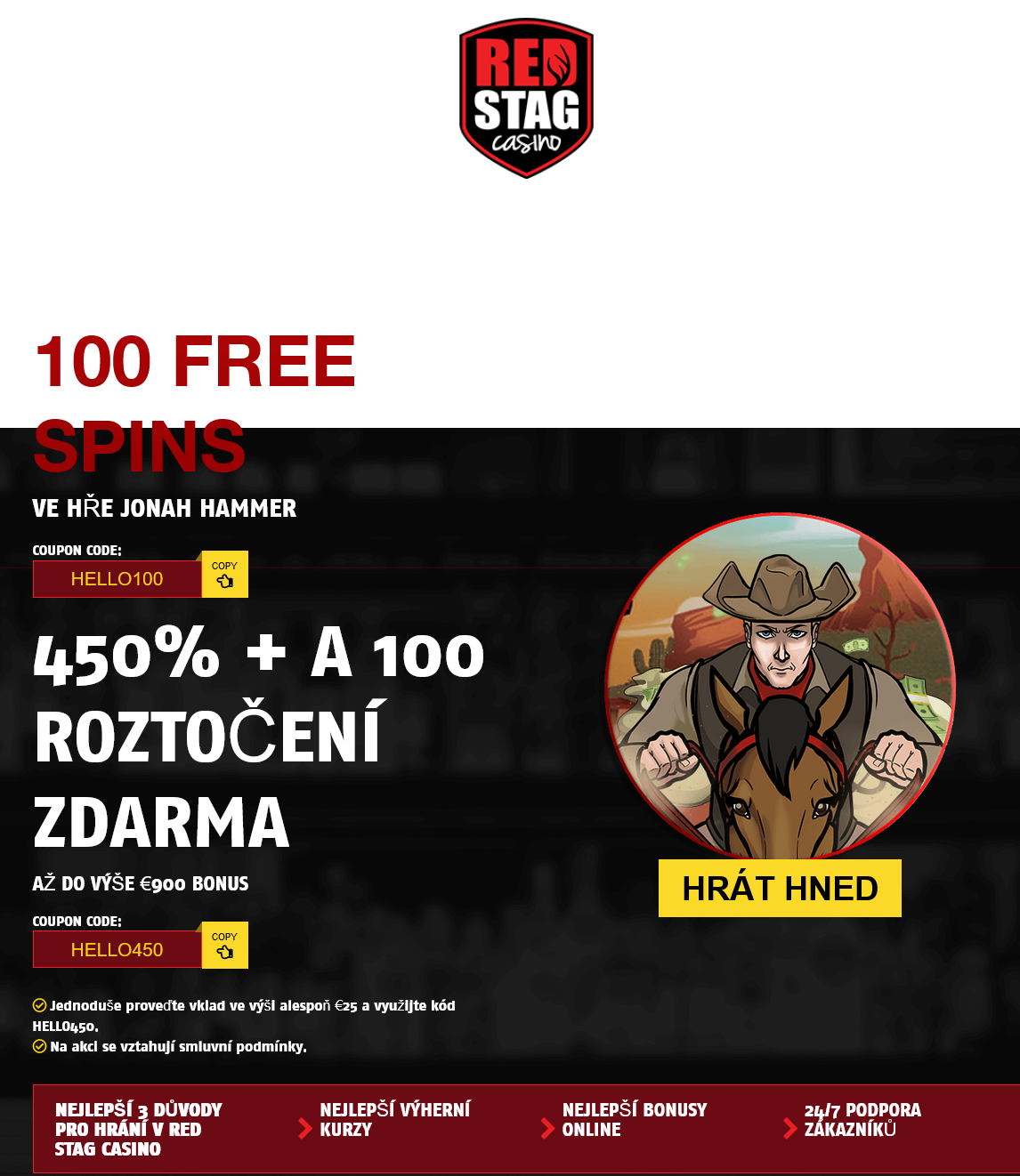 Red Stag 100
                                Free Spins