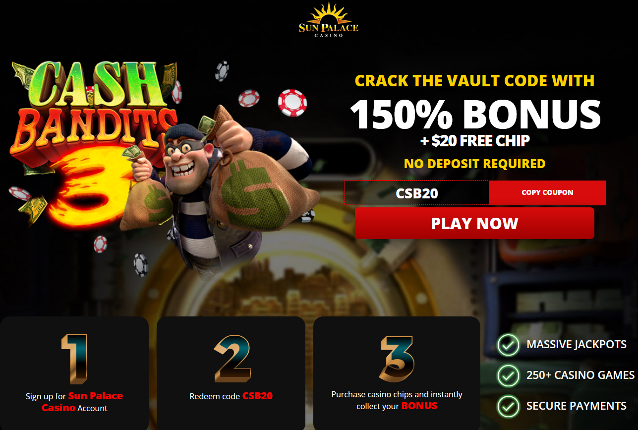 150%
                                          WELCOME BONUS + $20 FREE CHIP