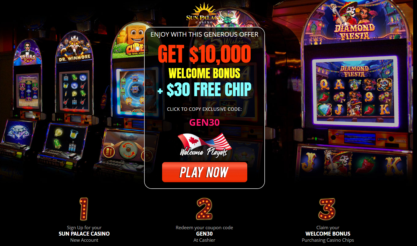 $10,000
                                WELCOME BONUS + $30 FREE CHIP